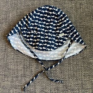 🌊 Navy Whale Print Sun Hat (2T–4T) by Green Sprouts 🐋☀️